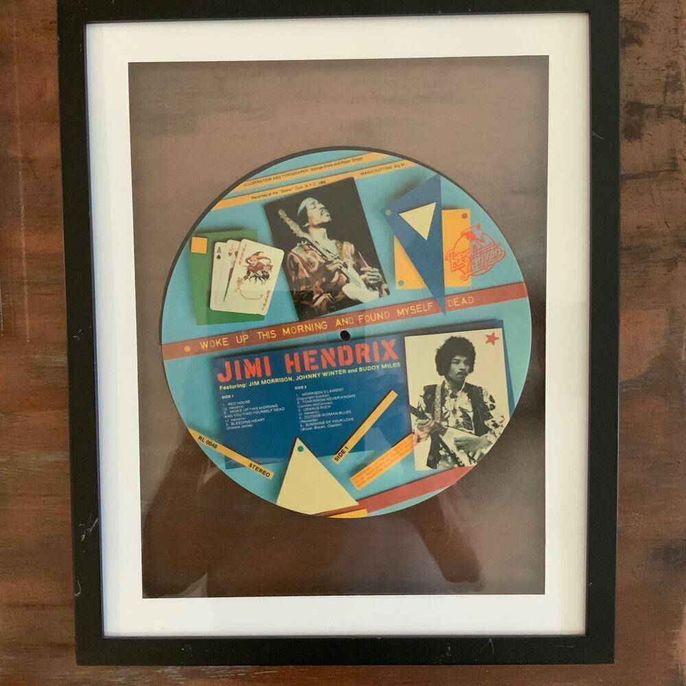 Jimi Hendrix "Woke Up This Morning and Found Myself Dead" WALL ART VINYL FRAMED